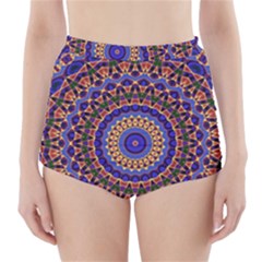 Mandala Kaleidoscope Background High-Waisted Bikini Bottoms