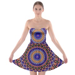Mandala Kaleidoscope Background Strapless Bra Top Dress
