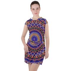 Mandala Kaleidoscope Background Drawstring Hooded Dress