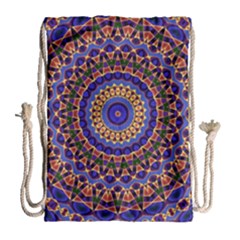 Mandala Kaleidoscope Background Drawstring Bag (Large)