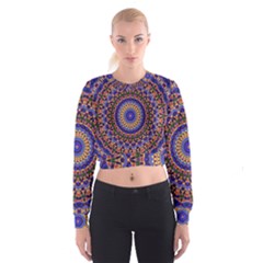 Mandala Kaleidoscope Background Cropped Sweatshirt