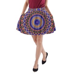 Mandala Kaleidoscope Background A-Line Pocket Skirt