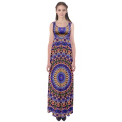 Mandala Kaleidoscope Background Empire Waist Maxi Dress