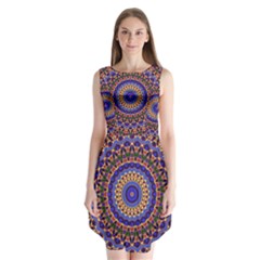 Mandala Kaleidoscope Background Sleeveless Chiffon Dress  