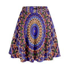 Mandala Kaleidoscope Background High Waist Skirt