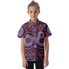 Mandala Kaleidoscope Background Kids  Short Sleeve Shirt