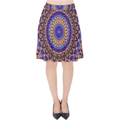 Mandala Kaleidoscope Background Velvet High Waist Skirt