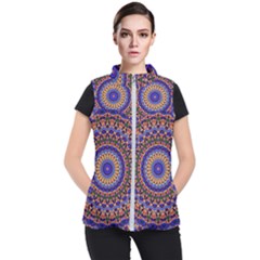 Mandala Kaleidoscope Background Women s Puffer Vest