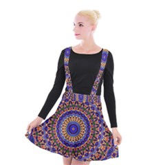 Mandala Kaleidoscope Background Suspender Skater Skirt