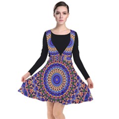 Mandala Kaleidoscope Background Plunge Pinafore Dress