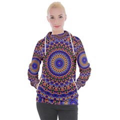 Mandala Kaleidoscope Background Women s Hooded Pullover