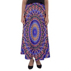Mandala Kaleidoscope Background Flared Maxi Skirt