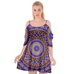 Mandala Kaleidoscope Background Cutout Spaghetti Strap Chiffon Dress