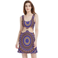 Mandala Kaleidoscope Background Velour Cutout Dress