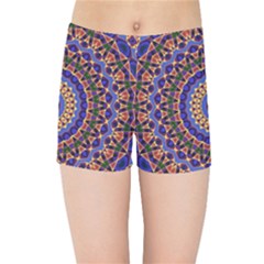 Mandala Kaleidoscope Background Kids  Sports Shorts