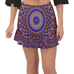 Mandala Kaleidoscope Background Fishtail Mini Chiffon Skirt