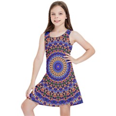 Mandala Kaleidoscope Background Kids  Lightweight Sleeveless Dress