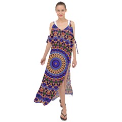 Mandala Kaleidoscope Background Maxi Chiffon Cover Up Dress