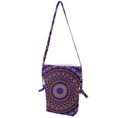 Mandala Kaleidoscope Background Folding Shoulder Bag