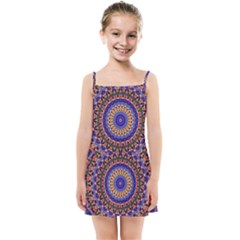 Mandala Kaleidoscope Background Kids  Summer Sun Dress