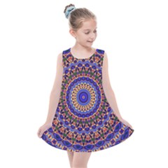 Mandala Kaleidoscope Background Kids  Summer Dress