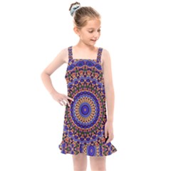 Mandala Kaleidoscope Background Kids  Overall Dress