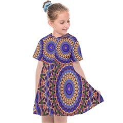Mandala Kaleidoscope Background Kids  Sailor Dress