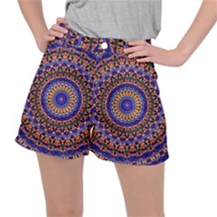Mandala Kaleidoscope Background Women s Ripstop Shorts