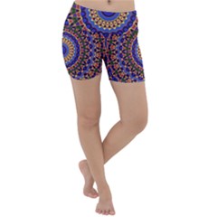 Mandala Kaleidoscope Background Lightweight Velour Yoga Shorts
