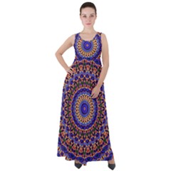 Mandala Kaleidoscope Background Empire Waist Velour Maxi Dress