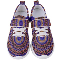 Mandala Kaleidoscope Background Women s Velcro Strap Shoes