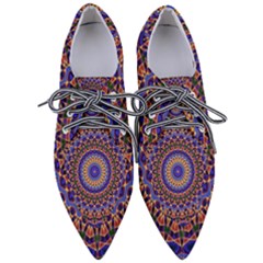 Mandala Kaleidoscope Background Pointed Oxford Shoes