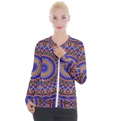 Mandala Kaleidoscope Background Casual Zip Up Jacket
