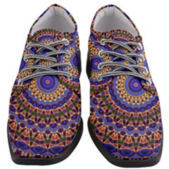 Mandala Kaleidoscope Background Women Heeled Oxford Shoes