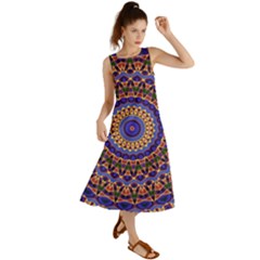 Mandala Kaleidoscope Background Summer Maxi Dress