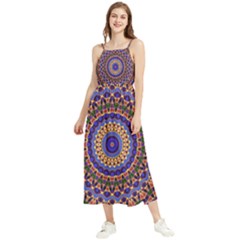 Mandala Kaleidoscope Background Boho Sleeveless Summer Dress