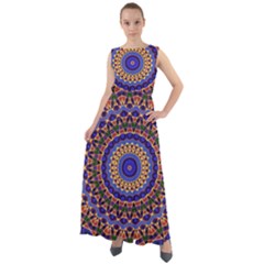Mandala Kaleidoscope Background Chiffon Mesh Boho Maxi Dress