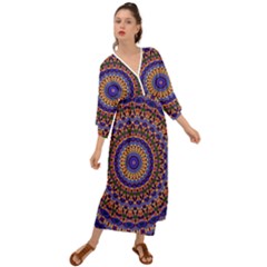 Mandala Kaleidoscope Background Grecian Style  Maxi Dress