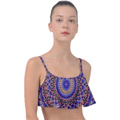 Mandala Kaleidoscope Background Frill Bikini Top