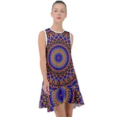 Mandala Kaleidoscope Background Frill Swing Dress