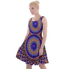Mandala Kaleidoscope Background Knee Length Skater Dress