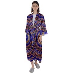 Mandala Kaleidoscope Background Maxi Satin Kimono