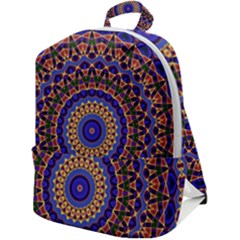 Mandala Kaleidoscope Background Zip Up Backpack