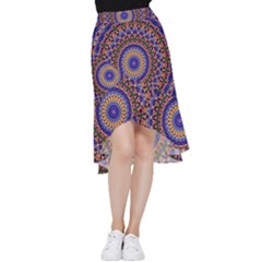 Mandala Kaleidoscope Background Frill Hi Low Chiffon Skirt