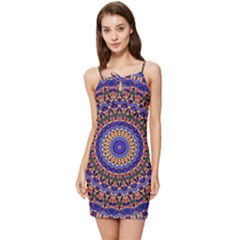 Mandala Kaleidoscope Background Summer Tie Front Dress