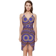 Mandala Kaleidoscope Background Wrap Frill Dress