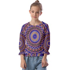 Mandala Kaleidoscope Background Kids  Cuff Sleeve Top