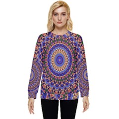 Mandala Kaleidoscope Background Hidden Pocket Sweatshirt