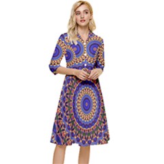 Mandala Kaleidoscope Background Classy Knee Length Dress