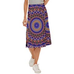 Mandala Kaleidoscope Background Midi Panel Skirt